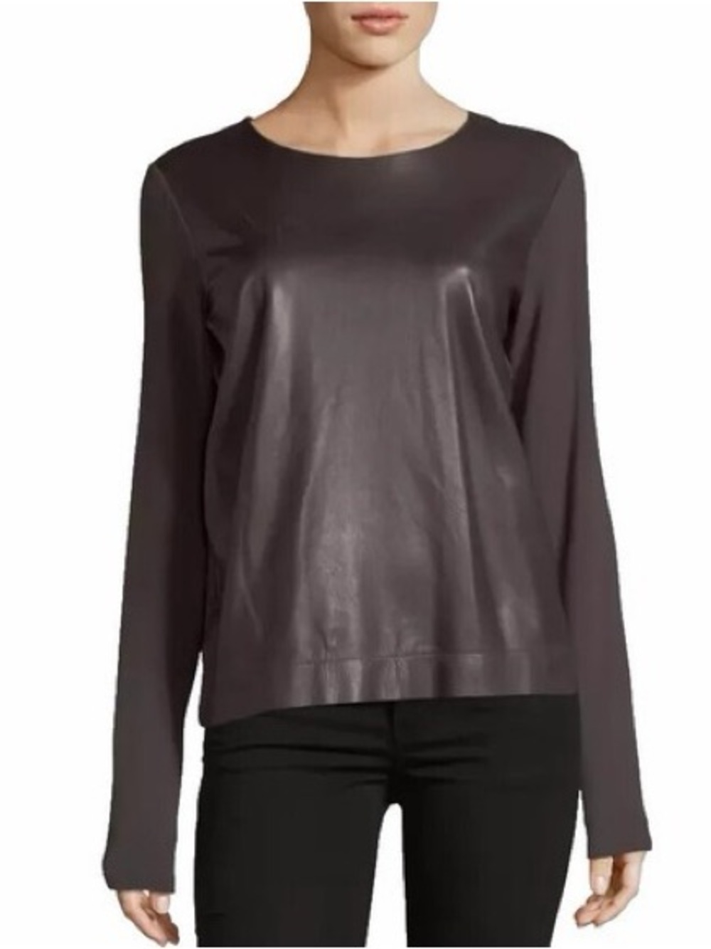 Majestic Filatures Leather Front Longsleeve Shirt size 2